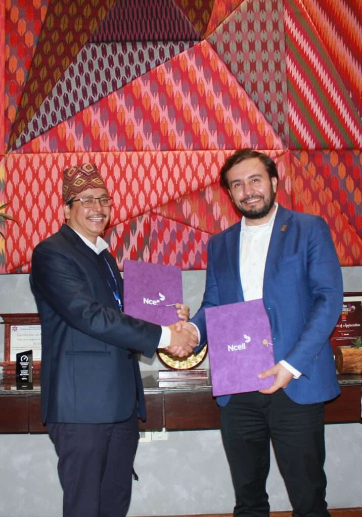 Ncell and DHM MoU exchange