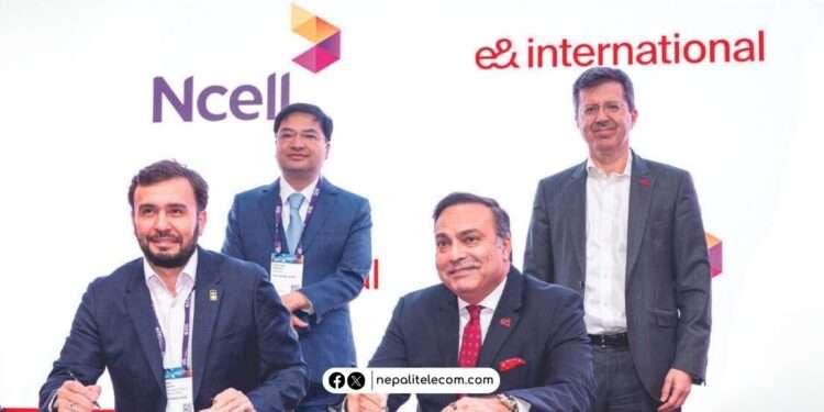 Ncell e& international partnership MoU MWC 2024