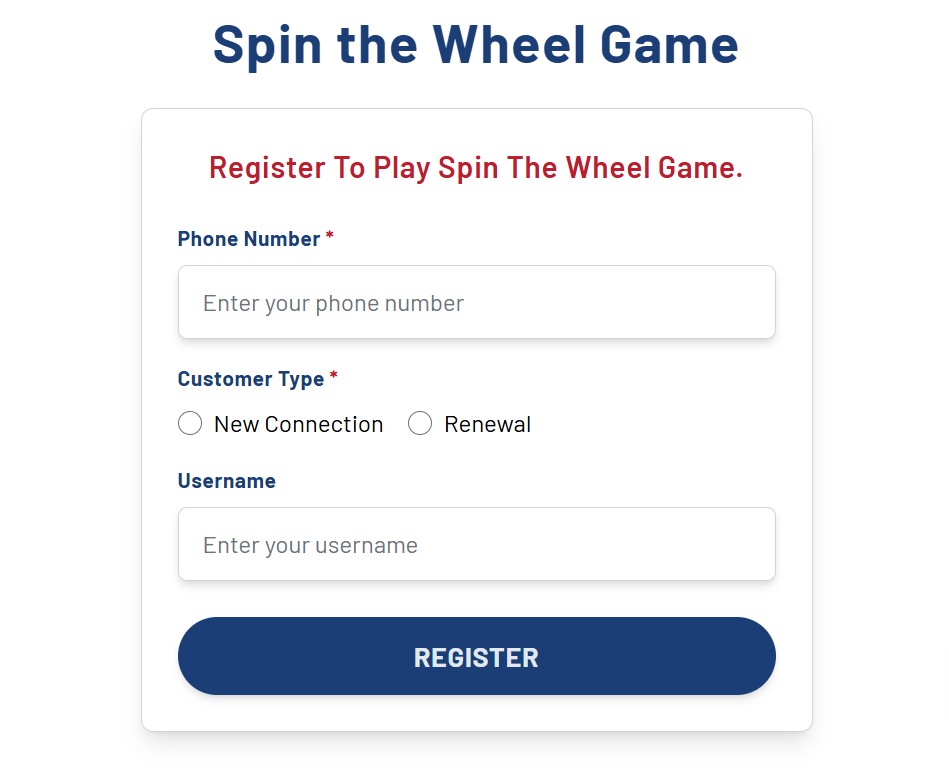 CG Net Spin the Wheel Game Offer