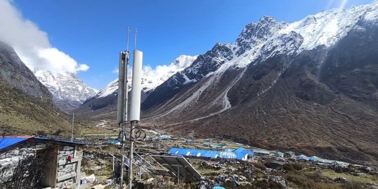 Ntc mobile tower Na gaon Tsho Rolpa 2G service