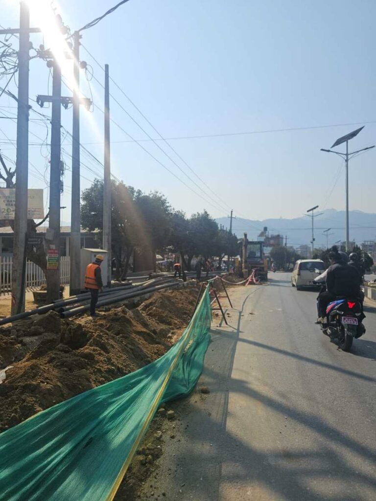 NEA cable underground project in Pokhara