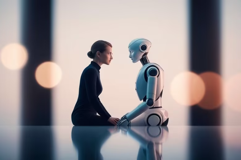 Artificial Intelligence human and robot