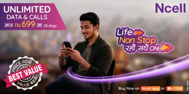 Ncell unlimited data and voice pack price Rs 699