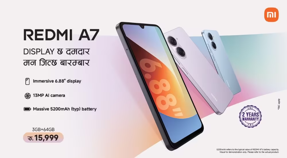 Xiaomi launches Redmi A7 in Nepal with 5200mAh battery