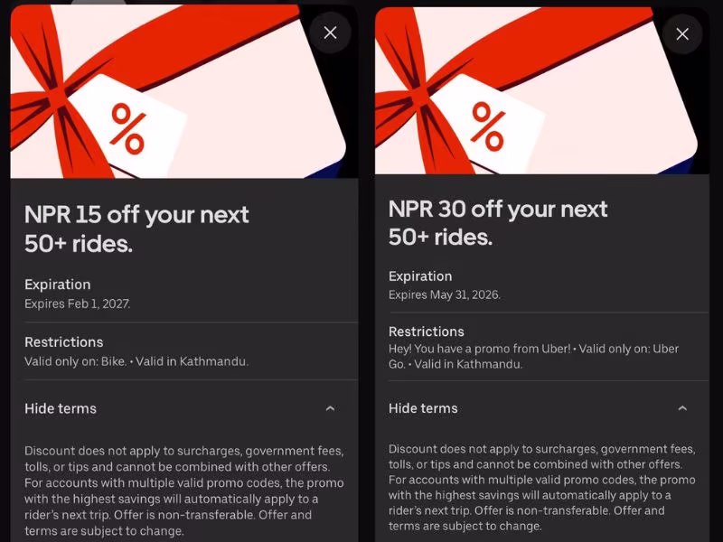 Uber Nepal launch offer