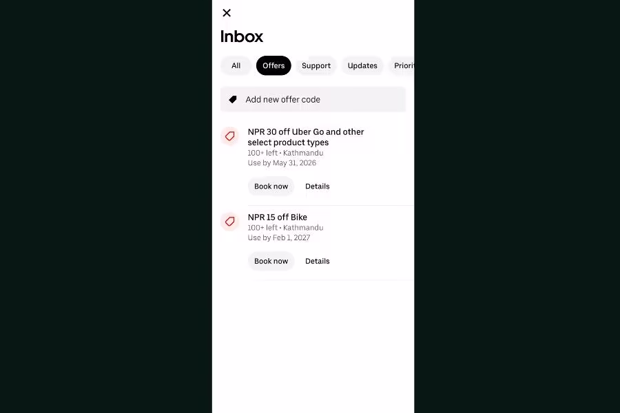 Uber Nepal offer