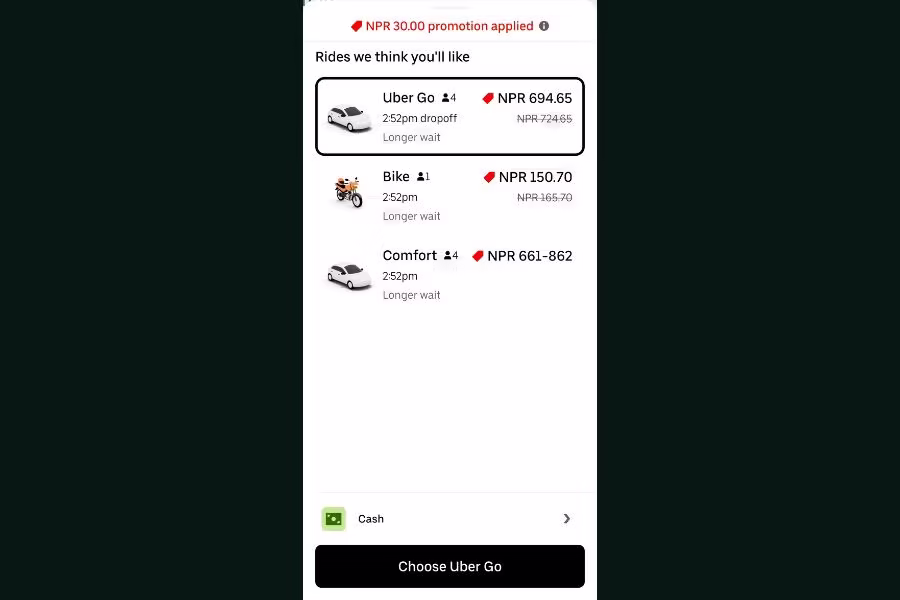 Uber Nepal Ride Features