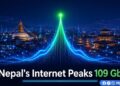Nepal Internet traffic peak throughput 109 Gbps