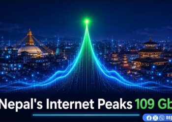 Nepal Internet traffic peak throughput 109 Gbps