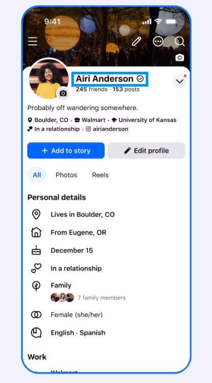 Facebook Verified Badge service