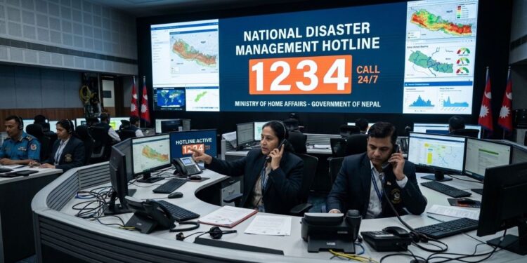Nepal disaster hotline number 1234 for rescue