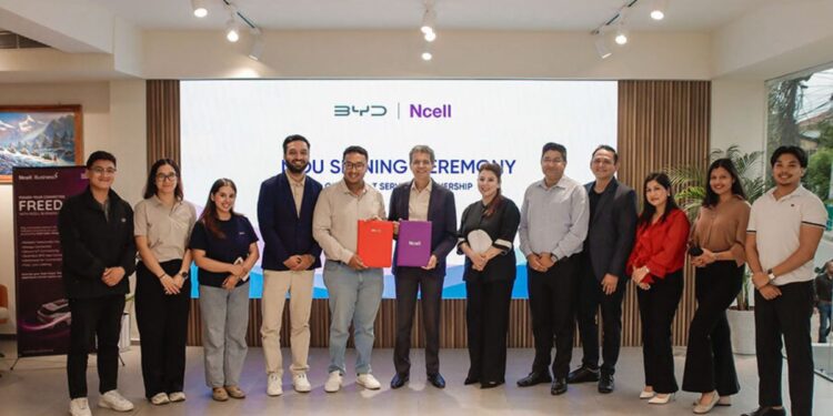 Ncell IoT SIM on BYD EVs