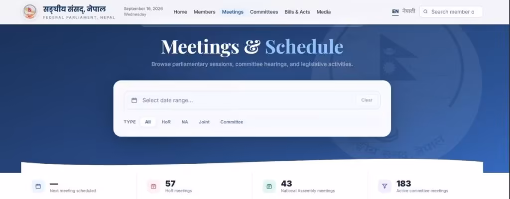 Digital Parliament meetings